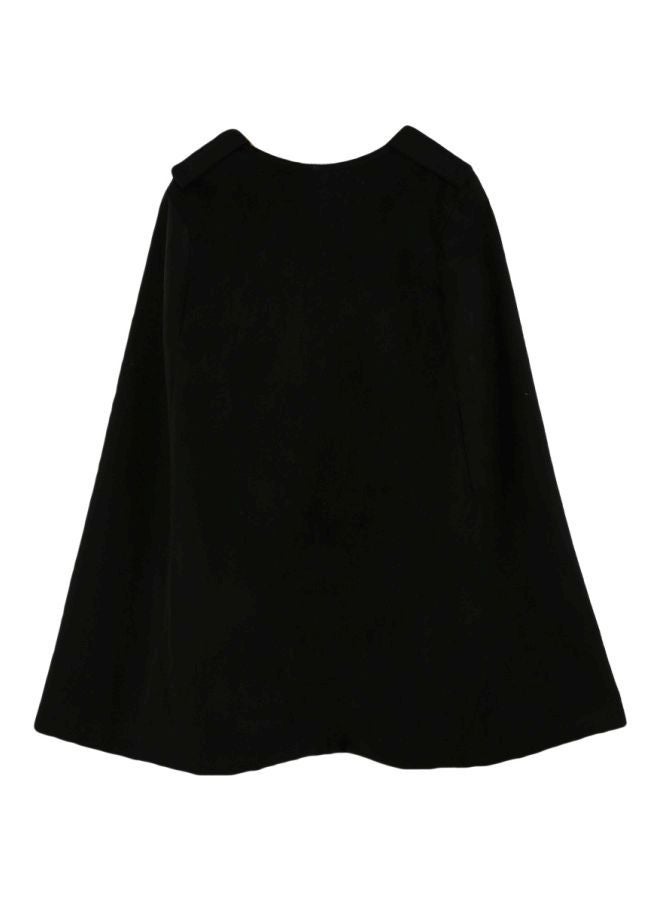 Solid Cape Coat Black - Image 2