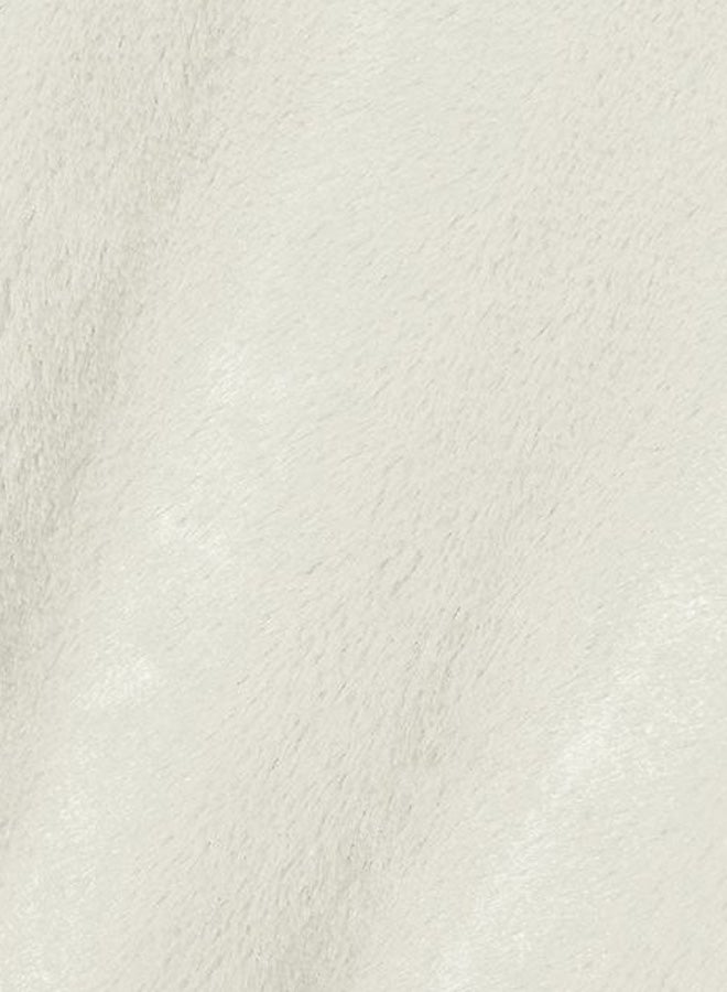 Solid Ribbed Trim Zip Through Hoodie White - Image 3