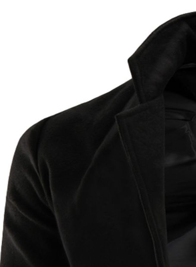 Lucky Button Detailed Coat Black  - Image 3
