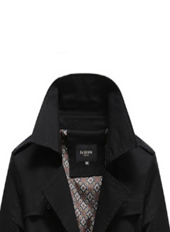 Lucky Button Detailed Coat Black  - Image 3