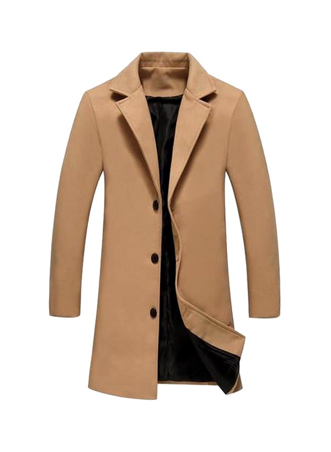 Lucky - Button Detailed Coat Brown - Image 1