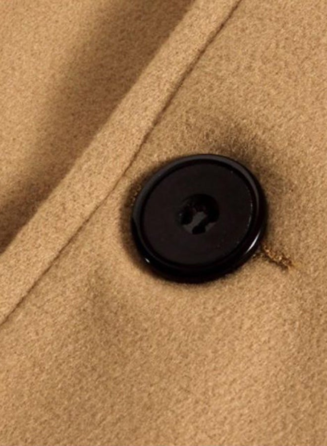 Lucky - Button Detailed Coat Brown - Image 1