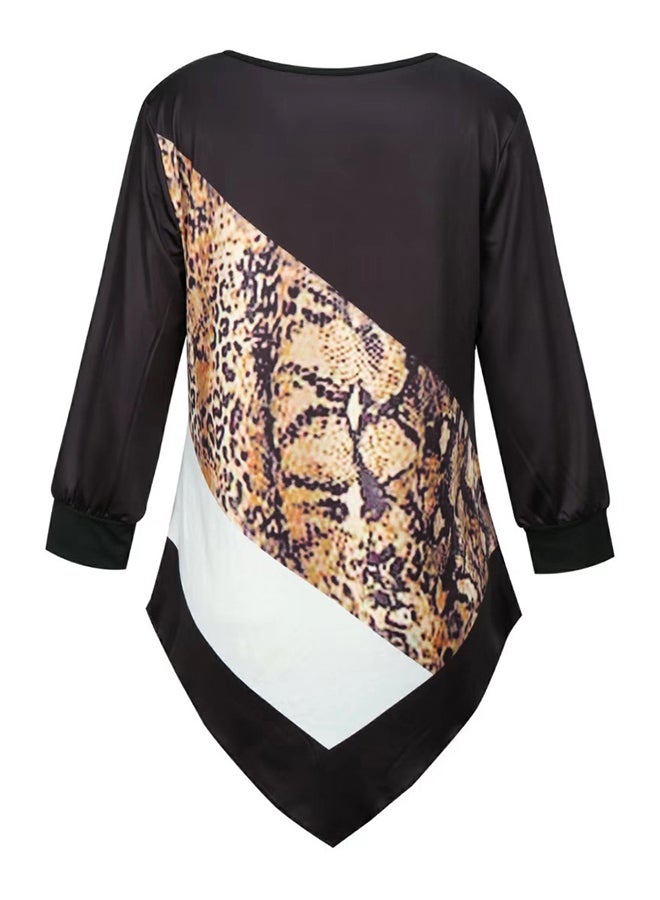 Generic - Leopard Printed Top Black/Brown/White - Image 1