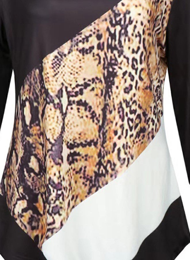 Generic - Leopard Printed Top Black/Brown/White - Image 1