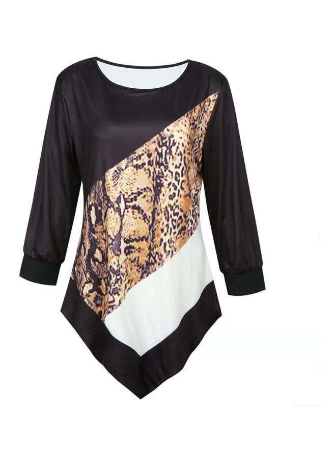 Leopard Printed Top Black/Brown/White - Image 1