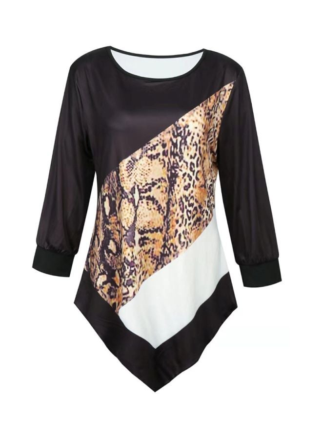 Leopard Printed Top Black/Brown/White - Image 1