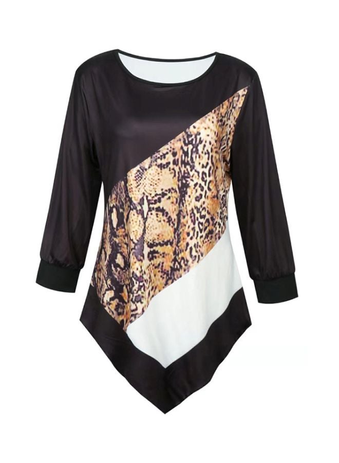 Leopard Printed Top Black/Brown/White - Image 1