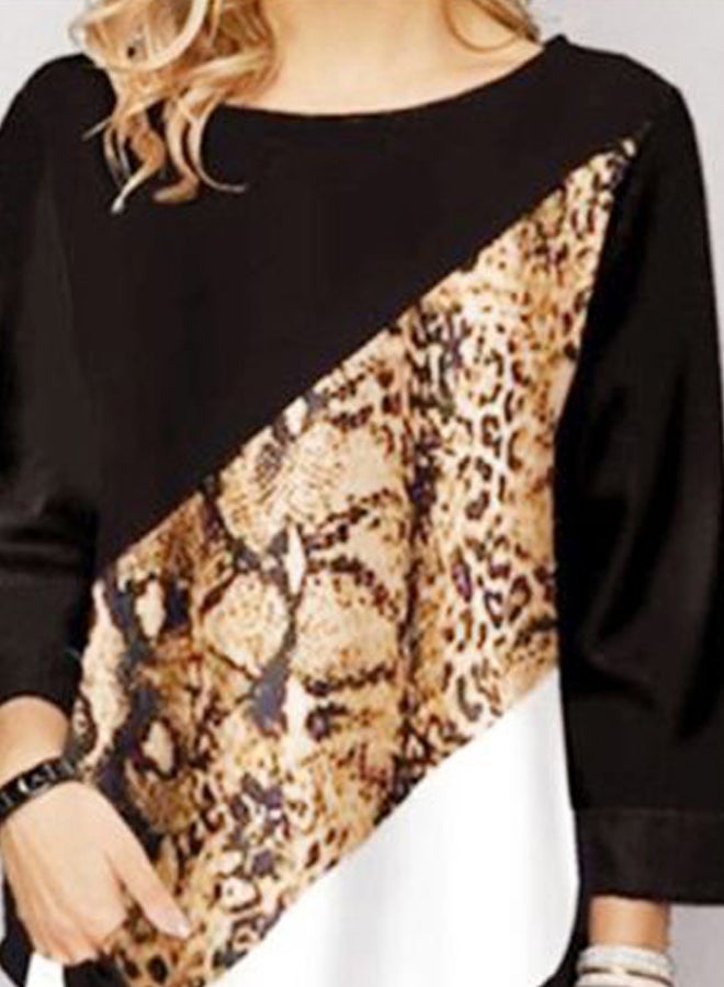 Leopard Printed Top Black/Brown/White - Image 3