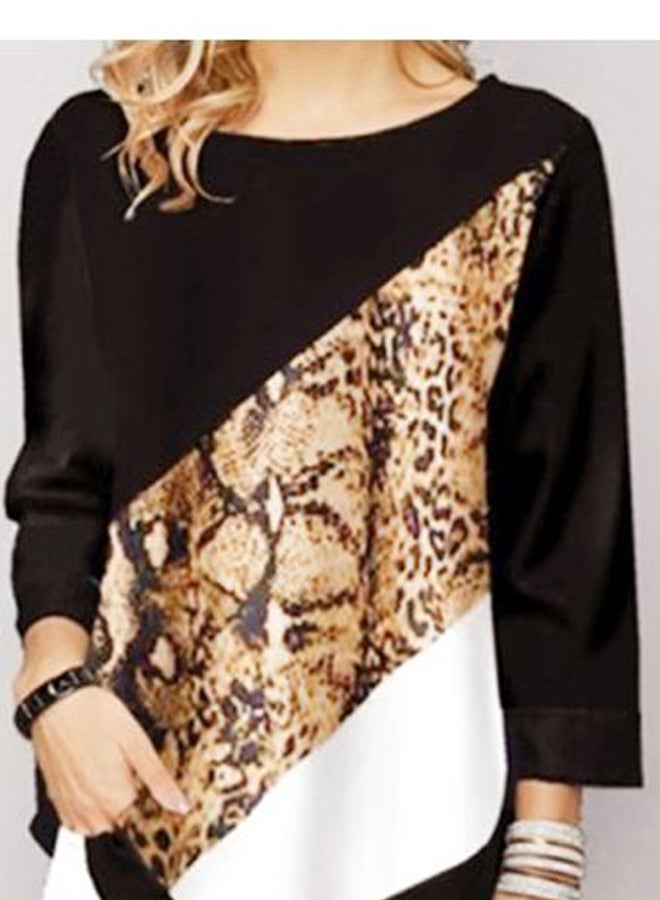 Leopard Printed Top Black/Beige/White - Image 3