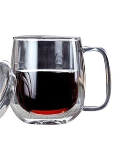 Lushh Heat Resistant Transparent Thermal Mug With Lid Clear 350ml  - Image 1