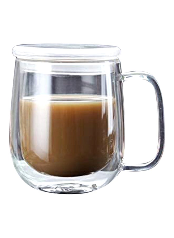 Lushh Heat Resistant Transparent Thermal Mug With Lid Clear 350ml - Image 2