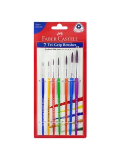 FABER-CASTELL 7-Piece Synthetic Hair Paint Brush Multicolour 