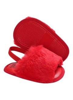 Infants Fur Bedroom Slippers Red - v1603192447/N40915259V_2