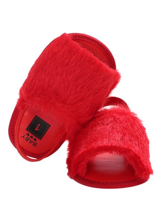 Infants Fur Bedroom Slippers Red - v1603192448/N40915260V_1