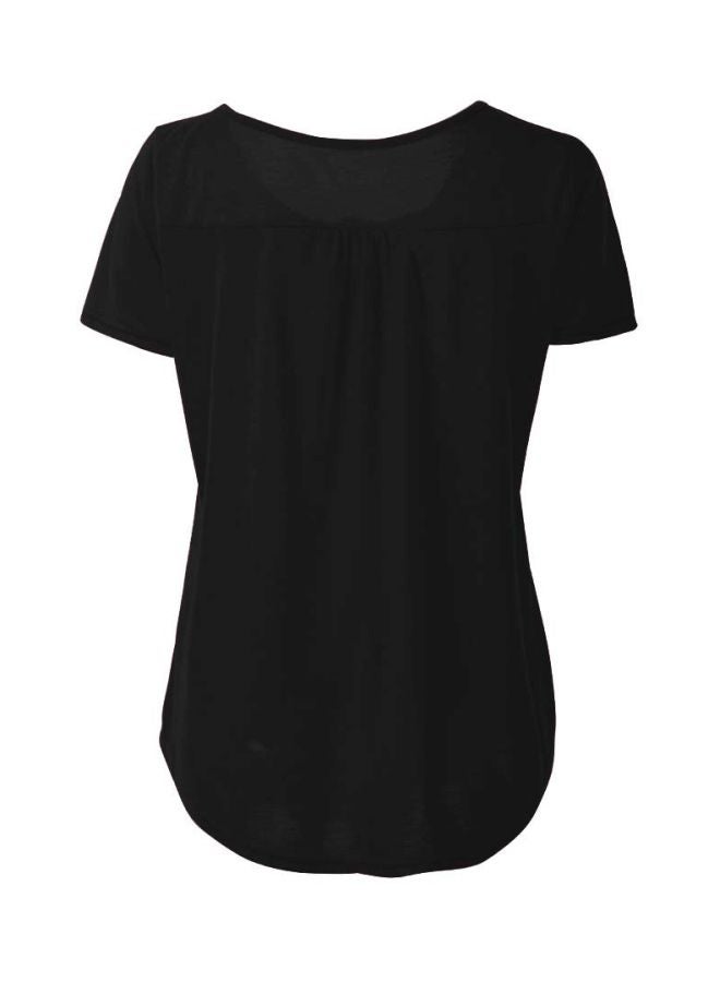 Solid Button Detailed Blouse Black  - Image 2