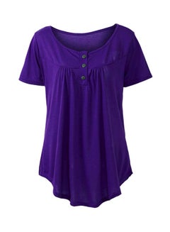 Solid Pleated Blouse Purple