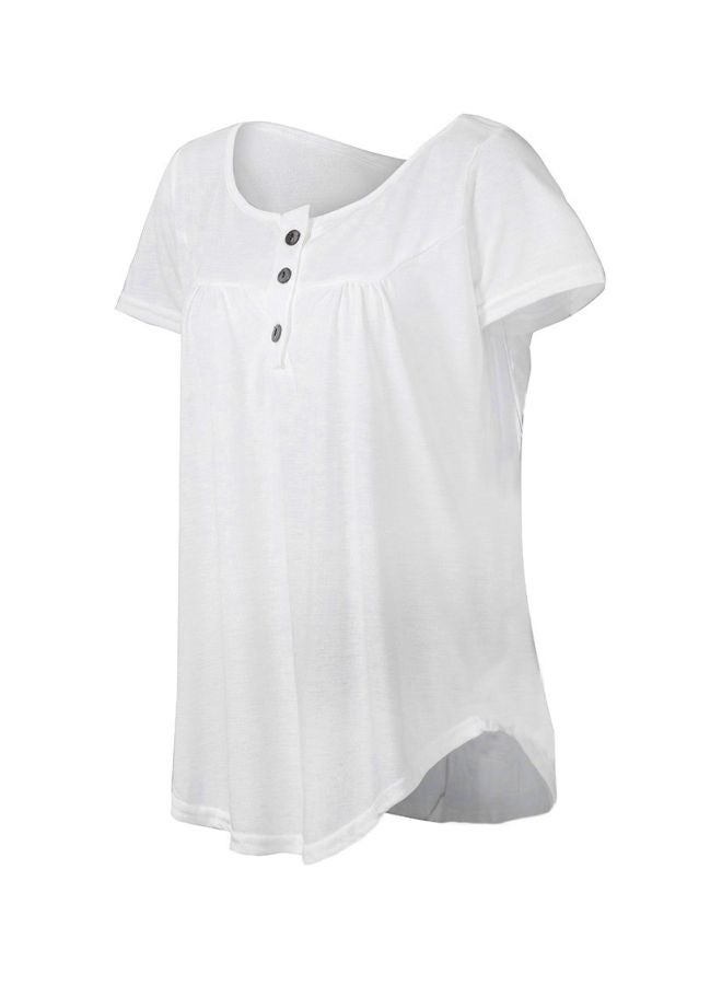 Solid Pleated Blouse White