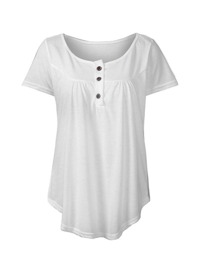 Solid Pleated Blouse White