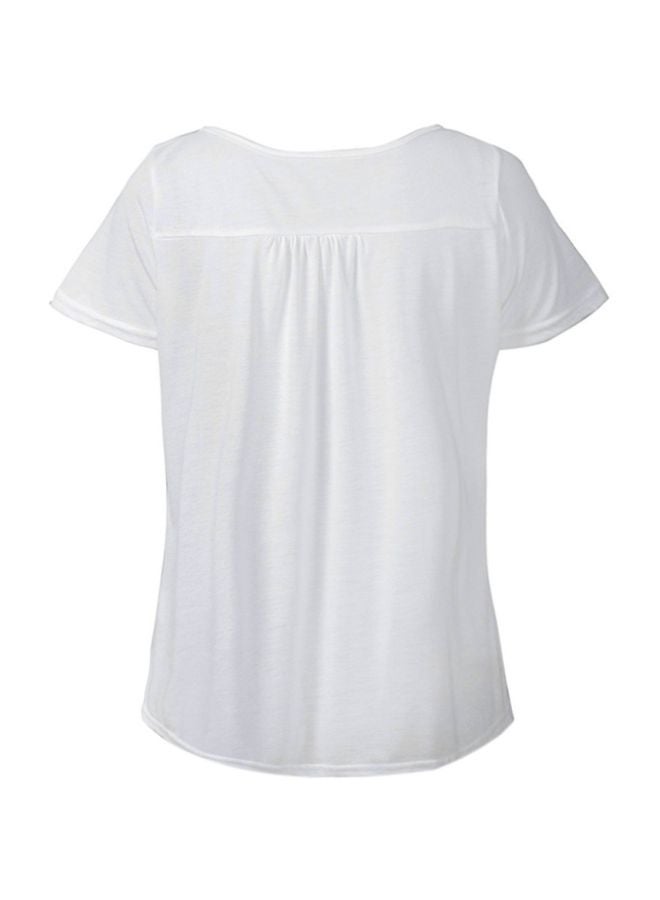 Solid Pleated Blouse White