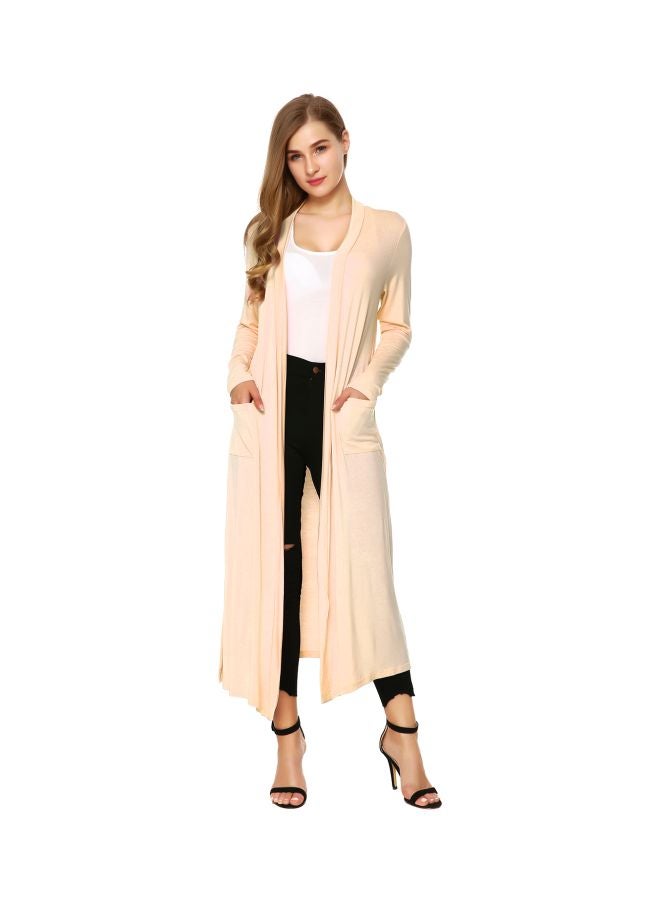Generic Knitted Draped Cardigan Beige  - Image 1