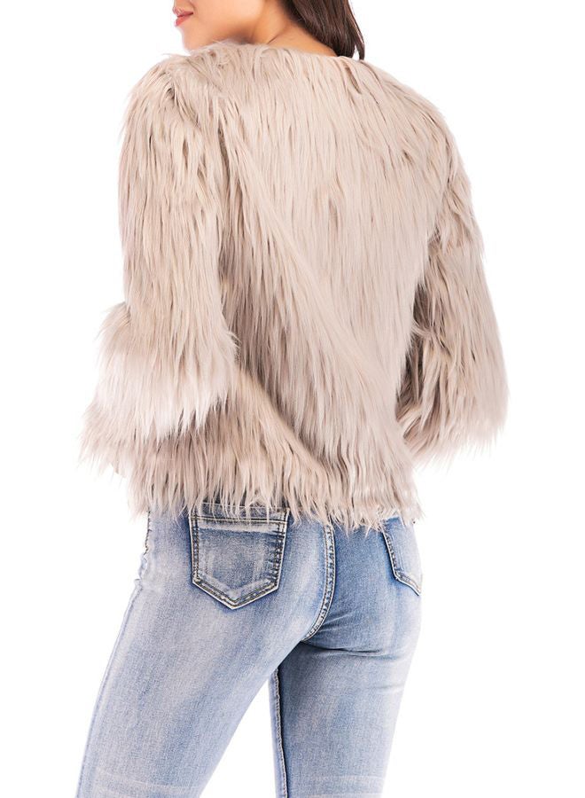 Fluffy Jacket Khaki - Image 2