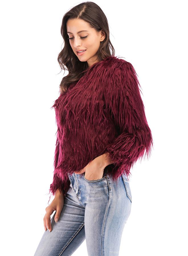 جاكيت منفوش خمري - Image 2