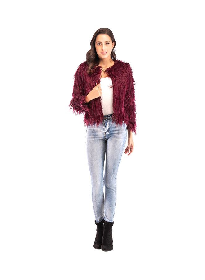 جاكيت منفوش خمري - Image 3