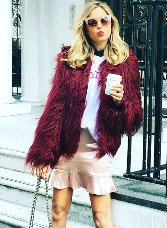 جاكيت منفوش خمري - Image 4