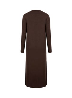 Generic Knitted Draped Cardigan Coffee  - Image 2