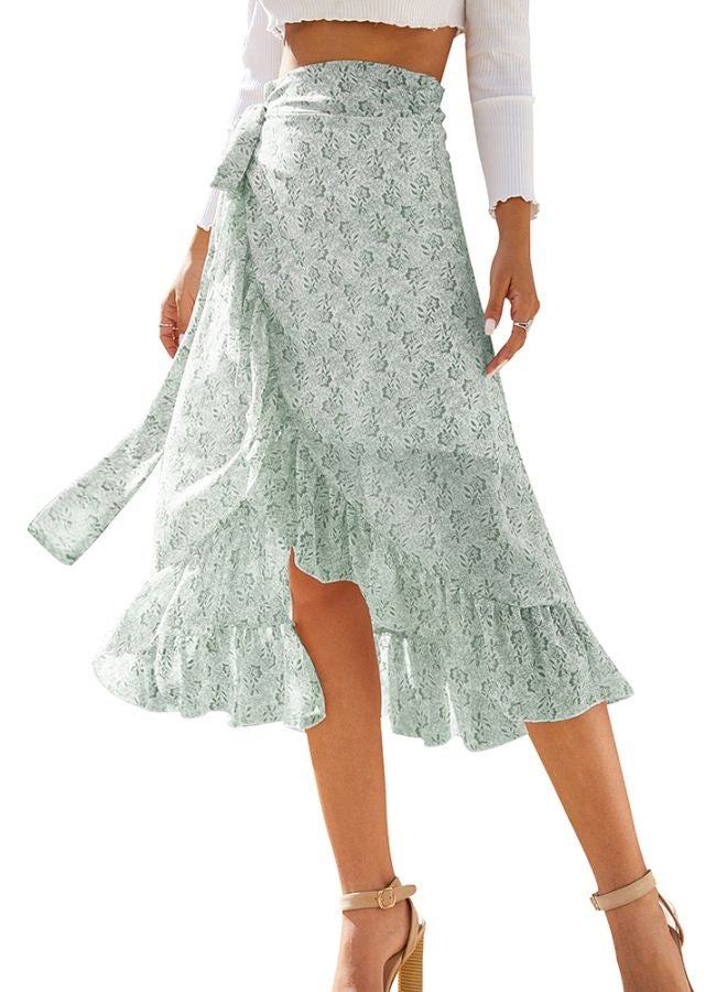 Floral Printed Skirt Green - Image 1