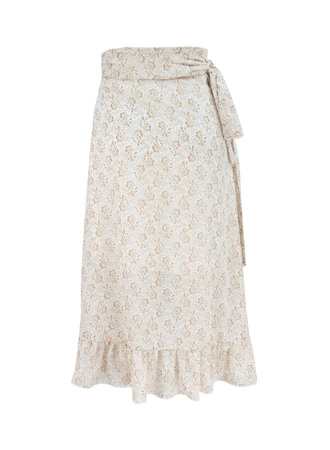 Floral Printed Skirt Beige - Image 1
