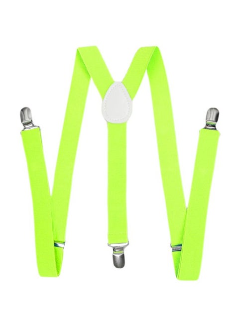 Clip On Y-Shape Adjustable Suspender Green/Silver