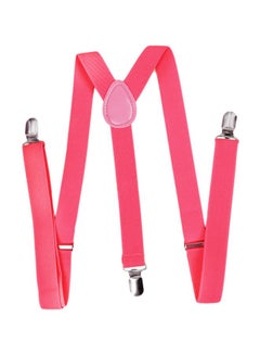 Generic Clip-On Y-Shape Adjustable Suspender Pink/Silver  - Image 1