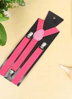 Generic Clip-On Y-Shape Adjustable Suspender Pink/Silver  - Image 2