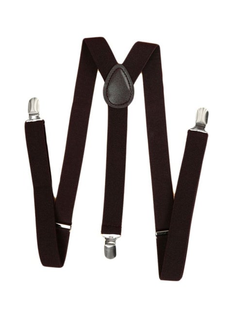 Y-Shaped Clip-On Adjustable Suspender Coffee