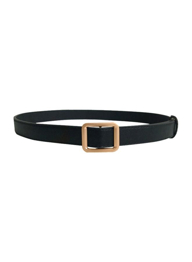 Rectangle Slide Buckle Belt Black/Gold - Image 1