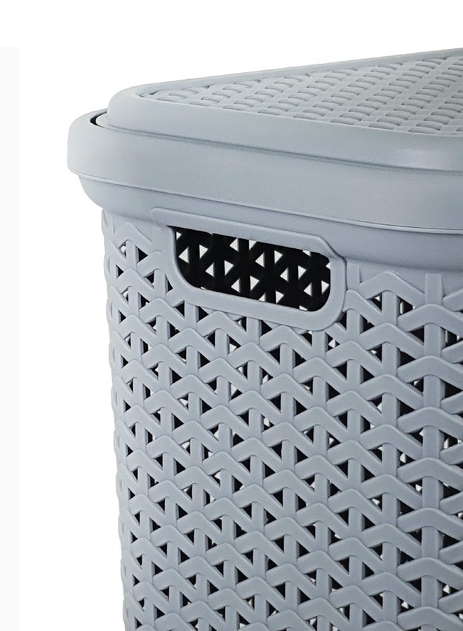 هوبي لايف سلة غسيل بتصميم الراتان رمادي كول 35لترات - Image 3