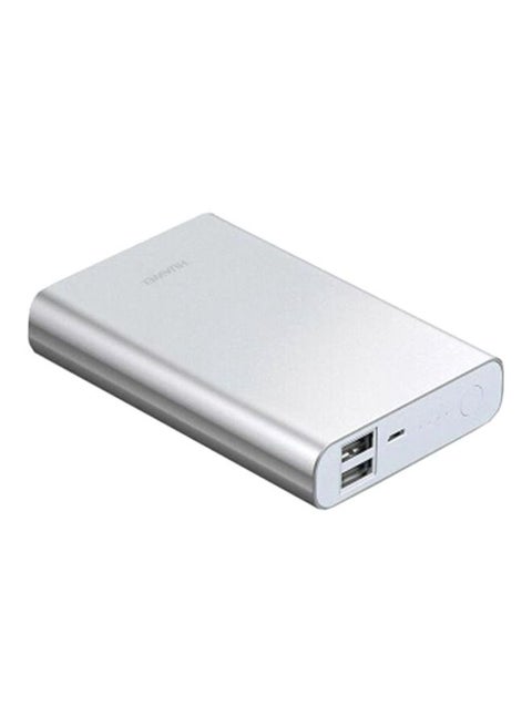 13000.0 mAh 2-USB Port Universal Power Bank With Dual External Battery Silver