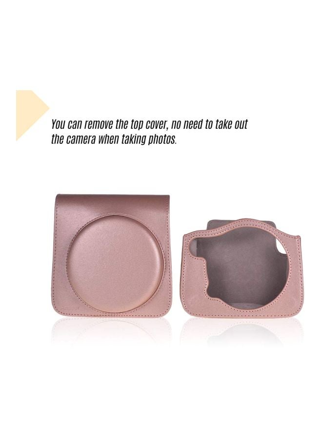 ANDOER Protective Case With Shoulder Strap For Fujifilm Instax Square SQ6 Instant Film Pink  - Image 5