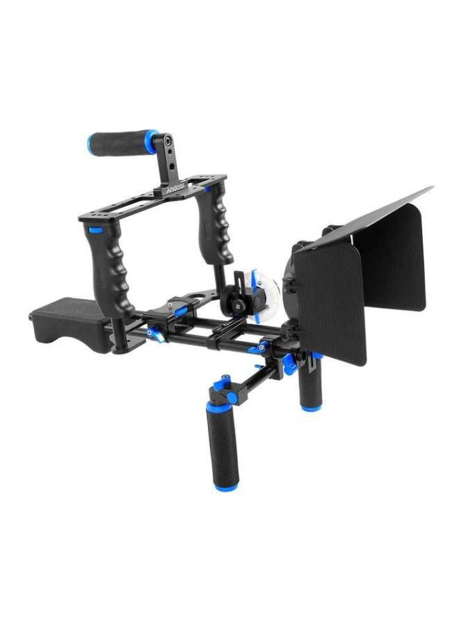 ANDOER Camcorder Video Cage Kit With Shoulder Pad Black/Grey/Blue  - Image 3
