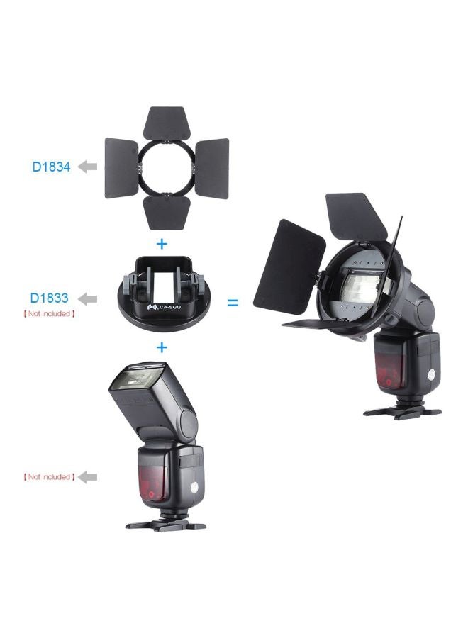 ANDOER Four-Leaf Flash Light Photography Barn Door Accessory Black - Image 5