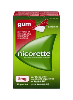 Cinnamon Nicotine Gum Quit Smoking Aid 2MG - 30 Count