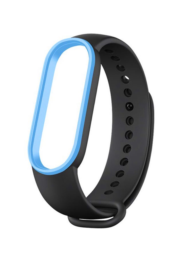 إينيكس حزام بديل من السيليكون الناعم لجهاز Xiaomi Mi Band 5 أسود / أزرق فاتح - Image 1