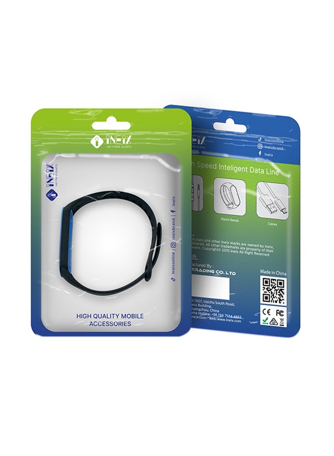 إينيكس حزام بديل من السيليكون الناعم لجهاز Xiaomi Mi Band 5 أسود / أزرق فاتح - Image 4