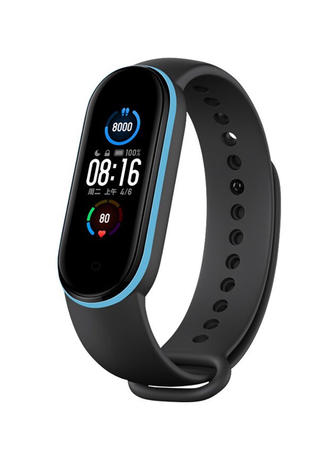 إينيكس حزام بديل من السيليكون الناعم لجهاز Xiaomi Mi Band 5 أسود / أزرق فاتح - Image 2