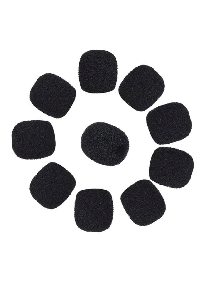 ANDOER - 10-Piece Headset Microphone Windscreen Mic Foam Cover Black - Image 1