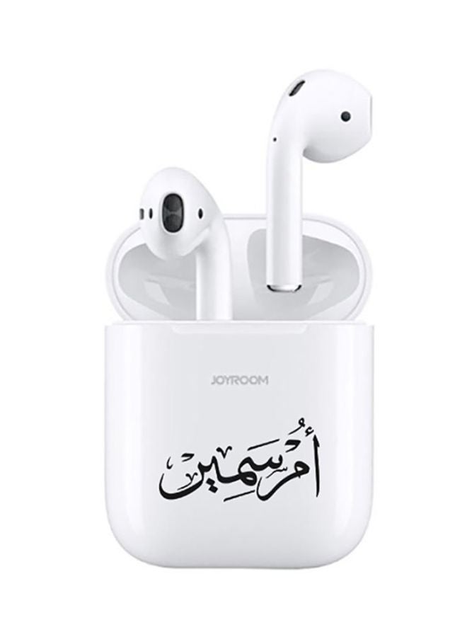 JOYROOM - Um Sameer Printed Bluetooth Earbud For iOS And Android White/Black - Image 1