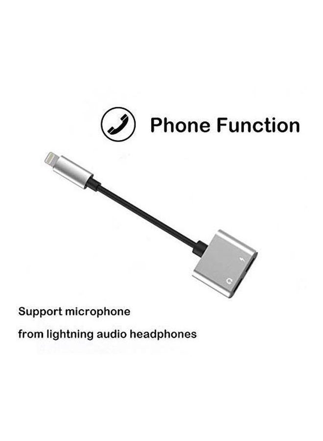 KKmoon 2-In-1 USB Audio Jack/Charging Port Splitter Silver/Black - Image 4