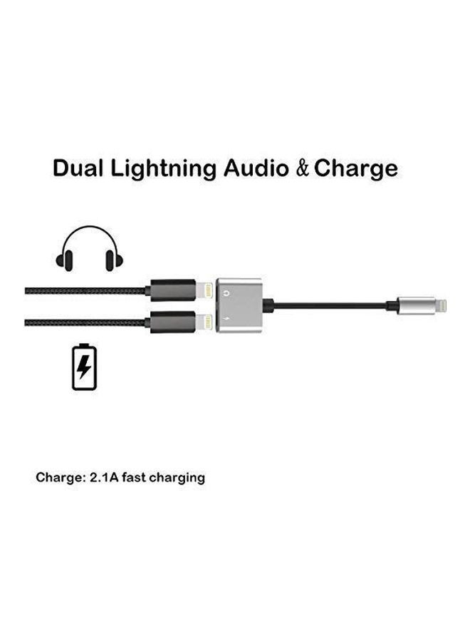 KKmoon 2-In-1 USB Audio Jack/Charging Port Splitter Silver/Black - Image 5