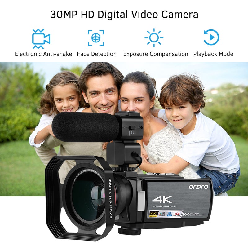 ORDRO - HDR-AE8 4K WiFi Digital Camcorder - Image 1